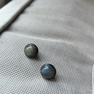 Labradorite and silver stud earrings